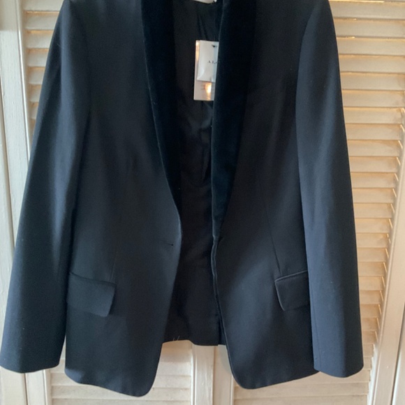 A.L.C. Black Tuxedo Style Velvet Lapel Blaze - Picture 2 of 4
